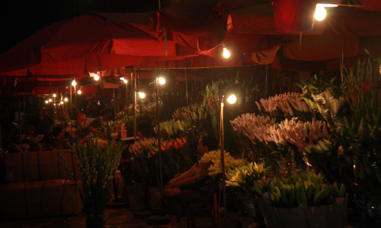 Куангба – своеобразный ночной цветочный рынок Ханоя - ảnh 3